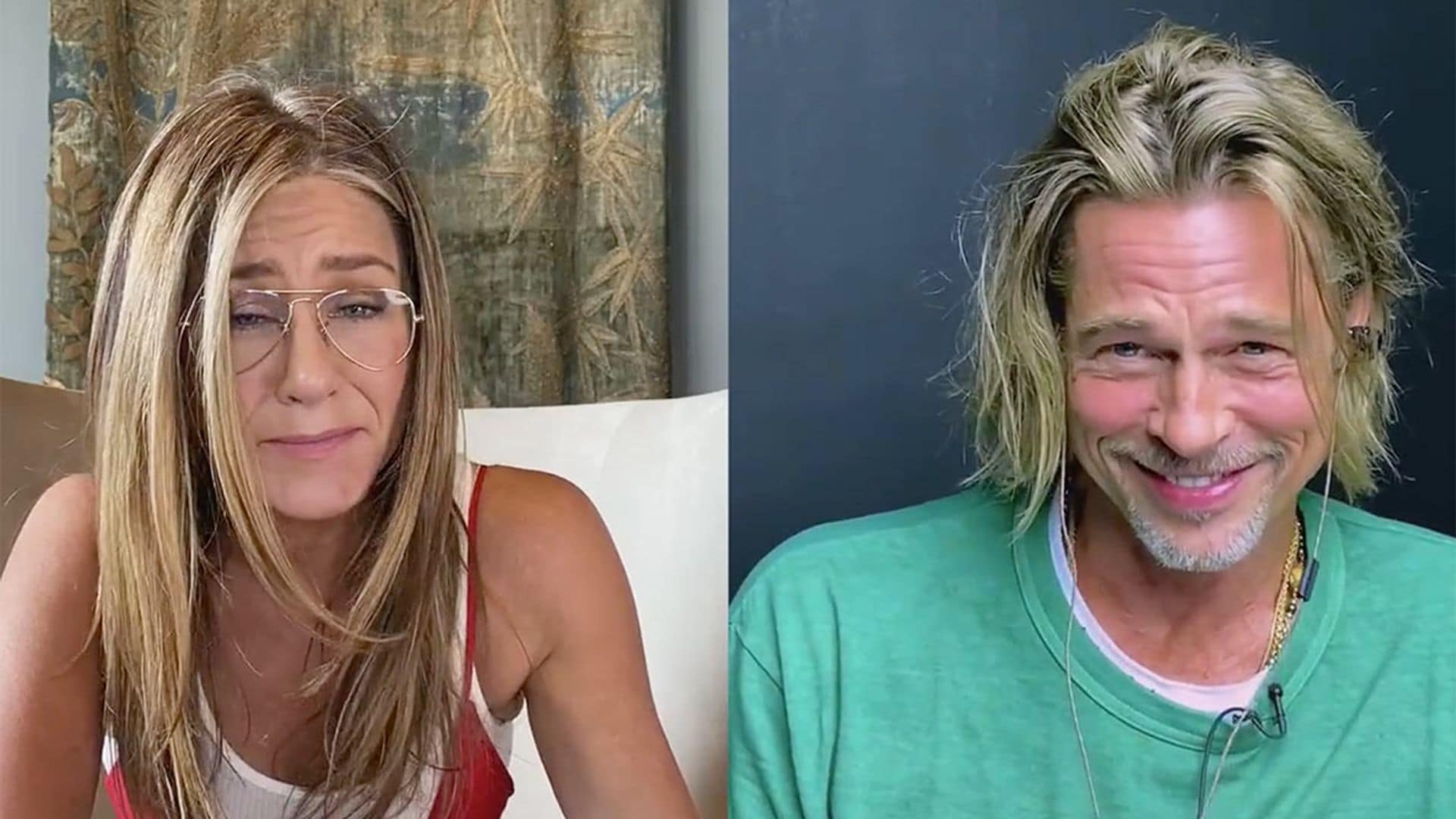 El 'coqueteo' de Jennifer Aniston y Brad Pitt durante una videollamada: 'Eres muy sexy'