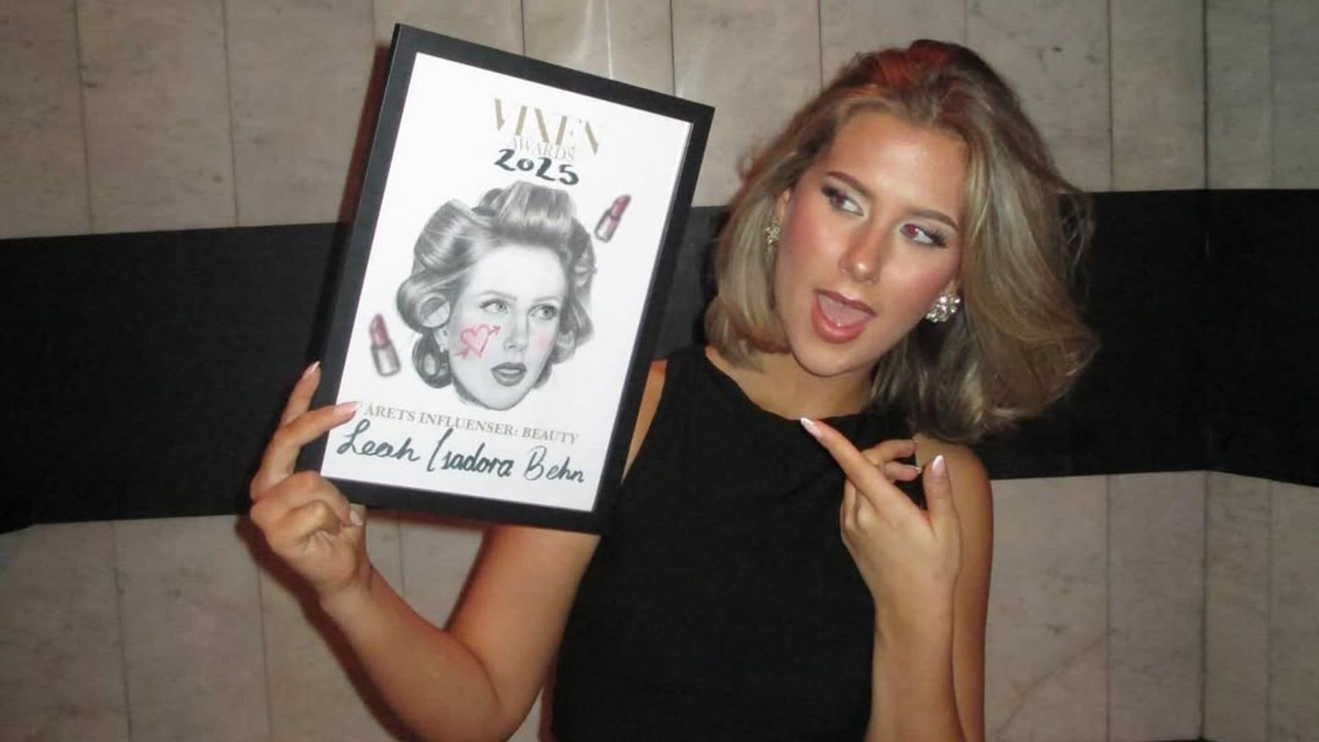 Leah, hija de Marta Luisa de Noruega, recibe por tercera vez el premio Vixen a la "Influencer del Año" en la categoría de Belleza