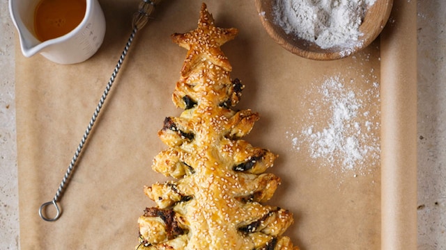 recetas hojaldre navidad postres hojaldre arbol chocolate