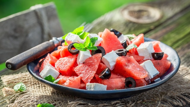Ensalada de sandía y feta