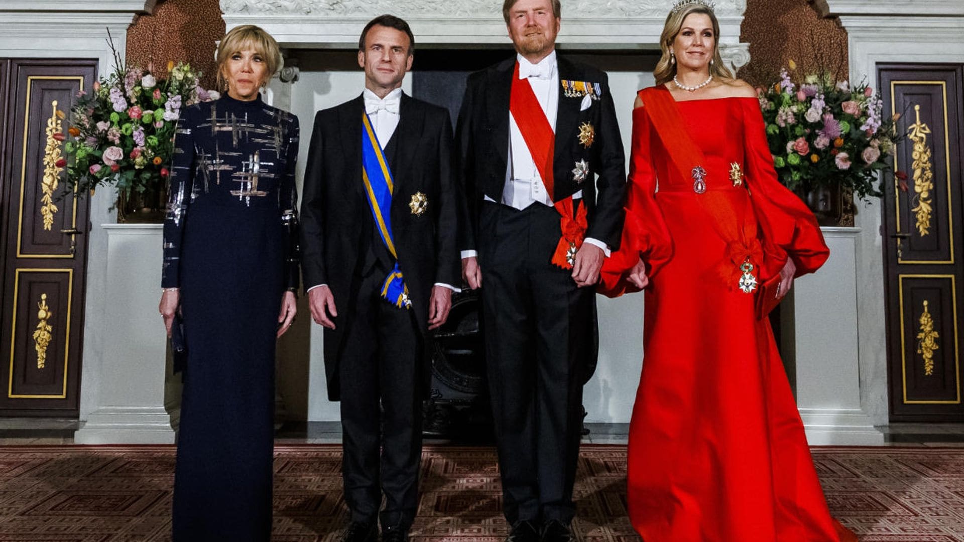 Guillermo y Máxima de Países Bajos, anfitriones del matrimonio Macron en una fastuosa cena de gala
