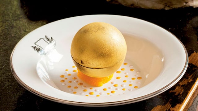 esfera de chocolate cafe y mandarina