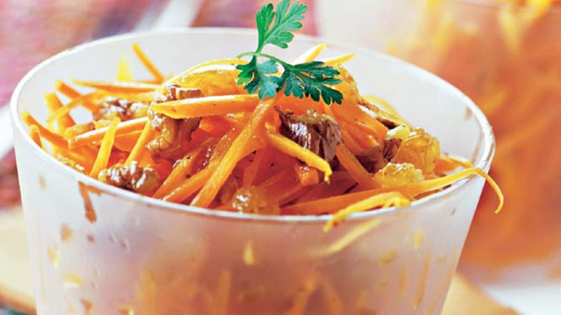 Ensalada cítrica de zanahorias con nueces
