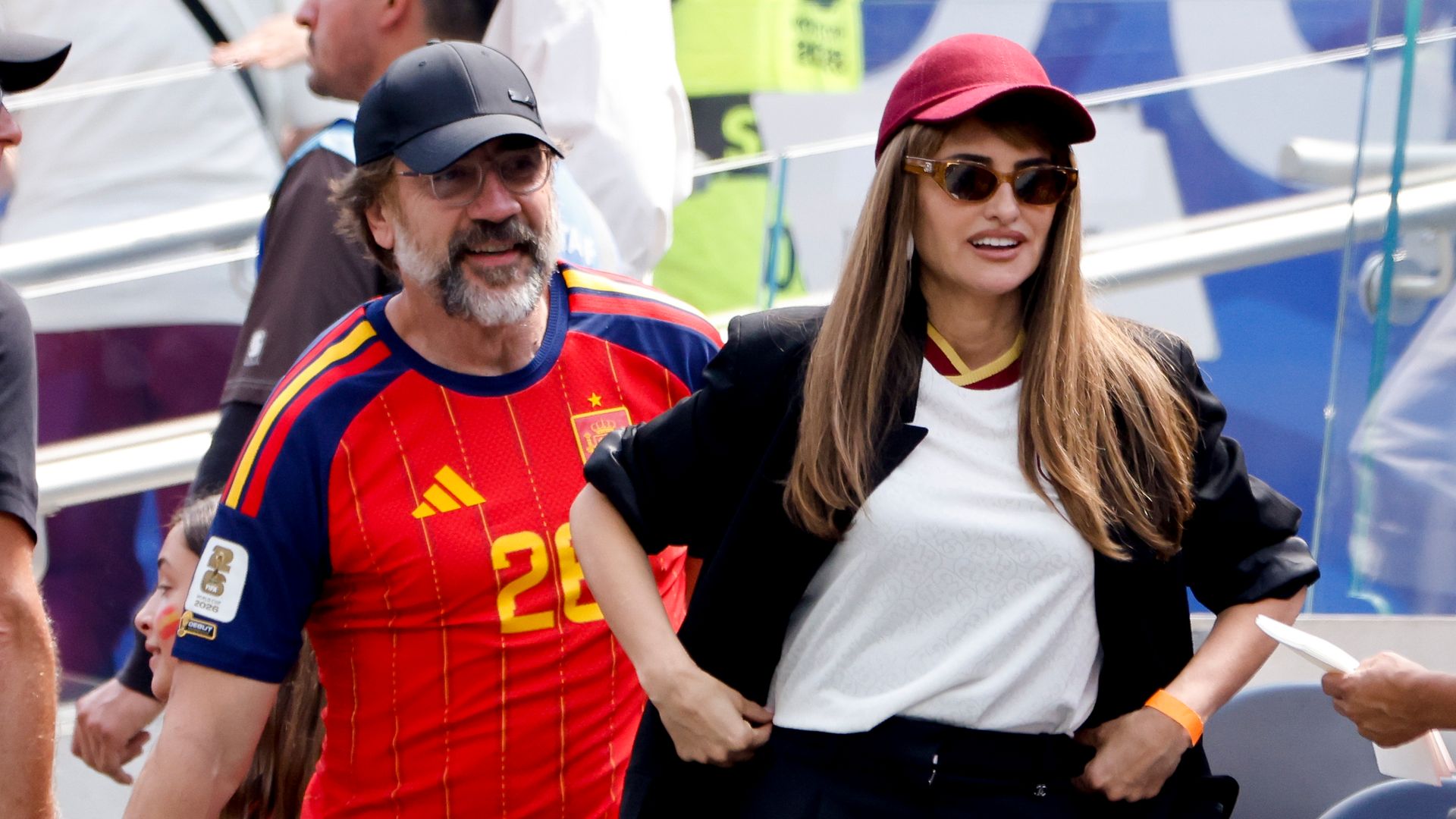 Penélope Cruz en un partido de el Mundial 