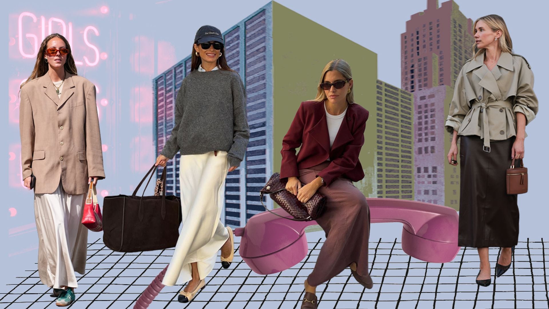 Cómo llevar falda midi satinada de lunes a viernes y vestir bien toda la semana