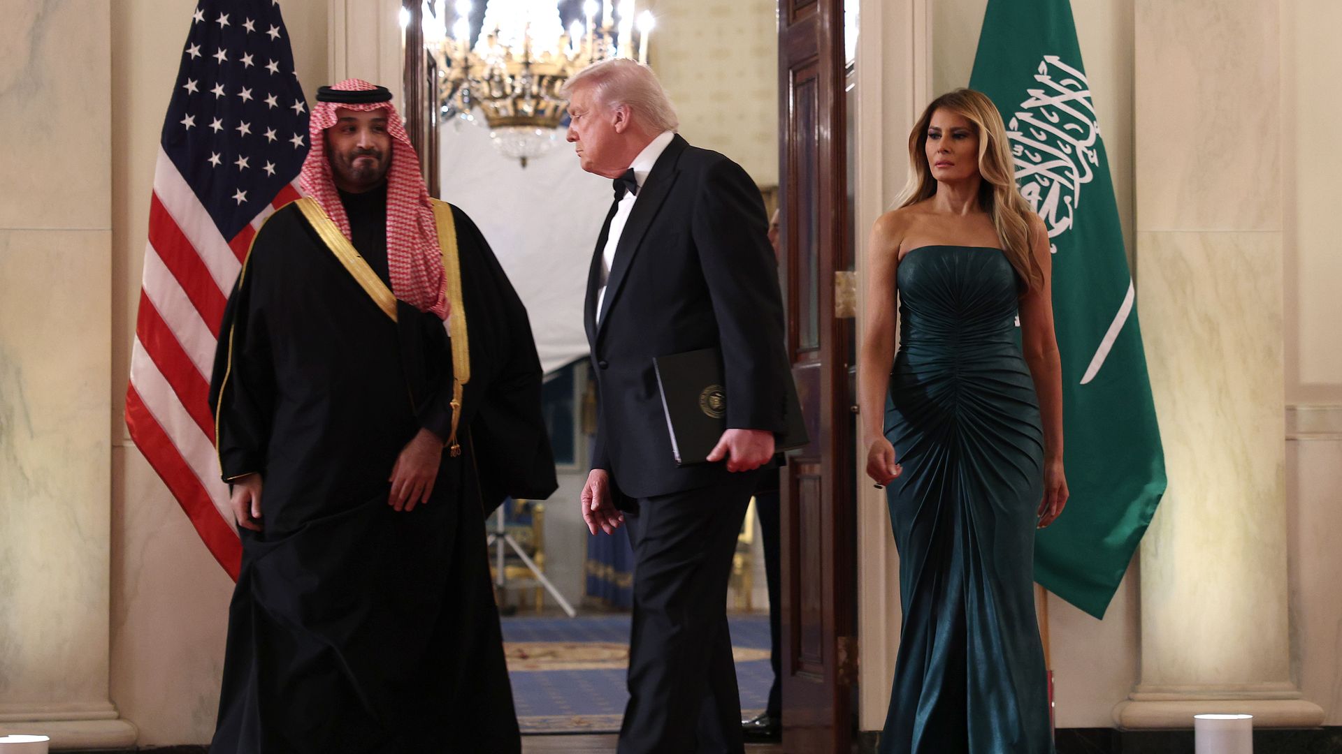 Mohammed bin Salman, Donald Trump y Melania Trump