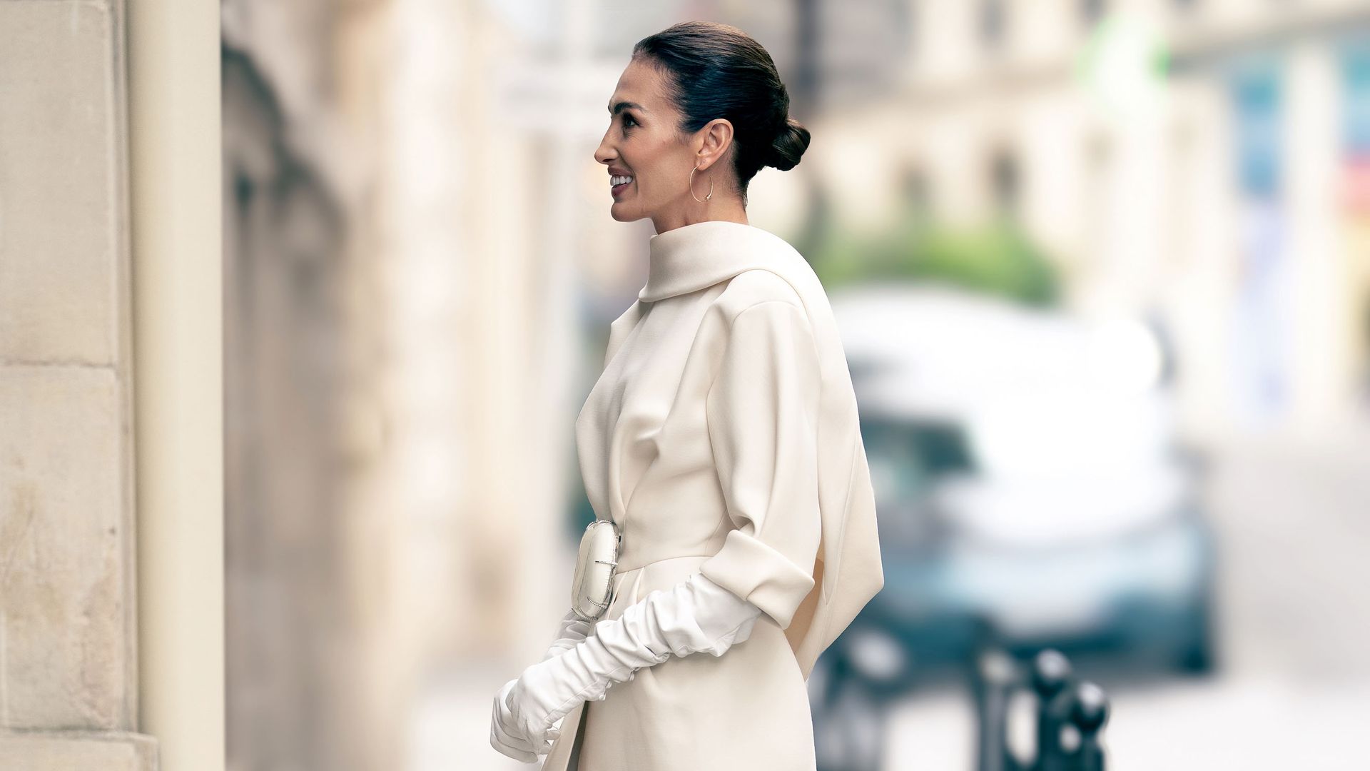 Nieves Álvarez vestida de novia para su ceremonia