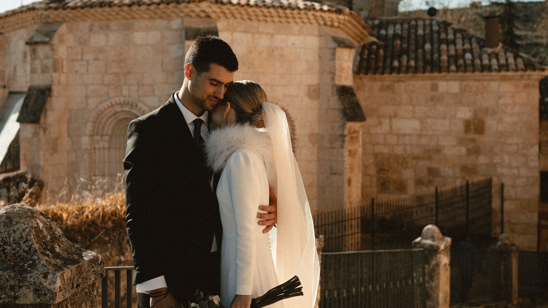 Vestido de novia boda de invierno