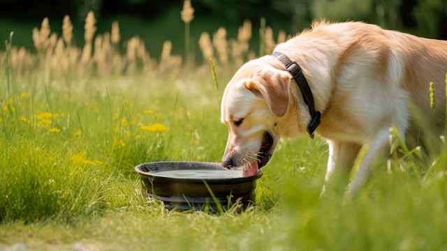 perro agua verano