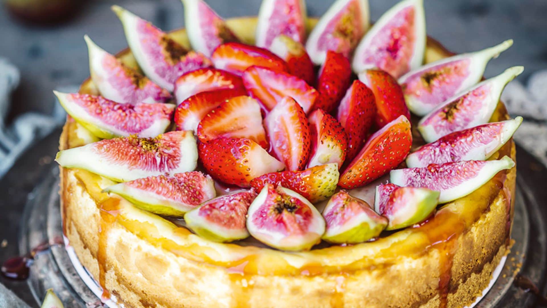 Tarta de queso de cabra con higos