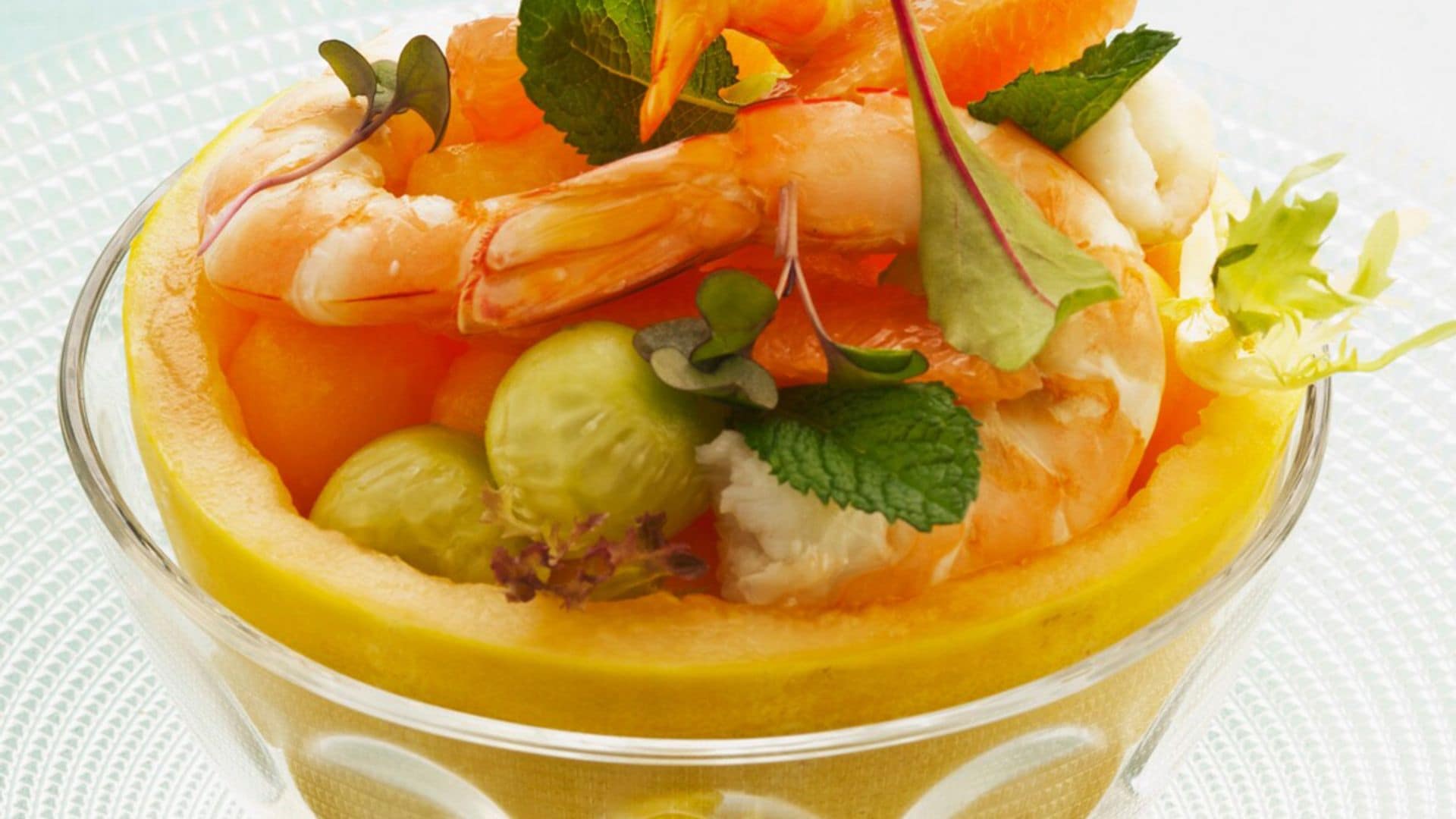 Ensalada de melón con gambas