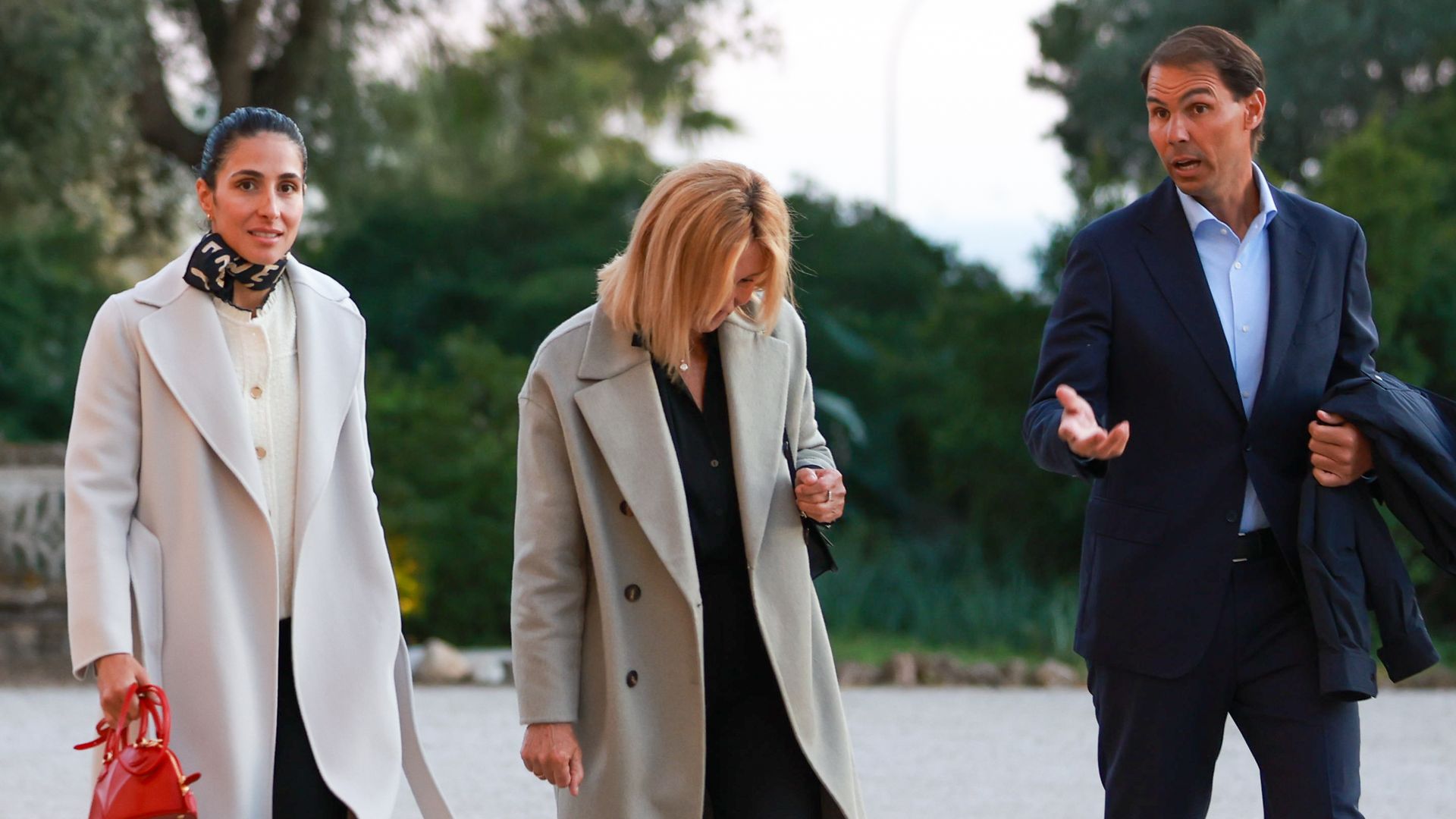 Rafa Nadal con su madre y Mery Perelló en la finca Son Verí en Mallorca