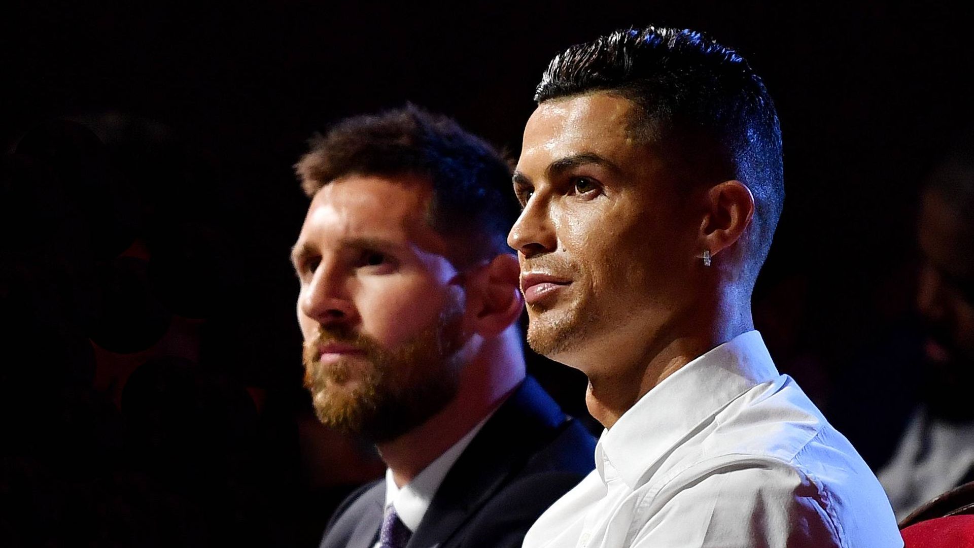 Cristiano Ronaldo y Lionel Messi en un evento de la UEFA en Mónaco en 2019.