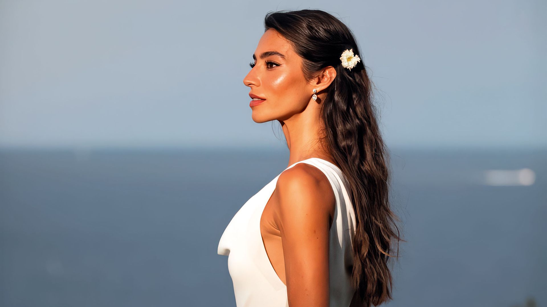 Rocío Crusset, el pasado 24 de julio, en la celebración de su boda en Ibiza. La modelo contrajo matrimonio el 30 de mayo, en Nueva York, con el financiero estadounidense Charlie Schein, y ahora lo han celebrado en España. Rocío llevó un vestido de la firma The Row, en concreto, una pieza 'custom by Mary-Kate Olsen'