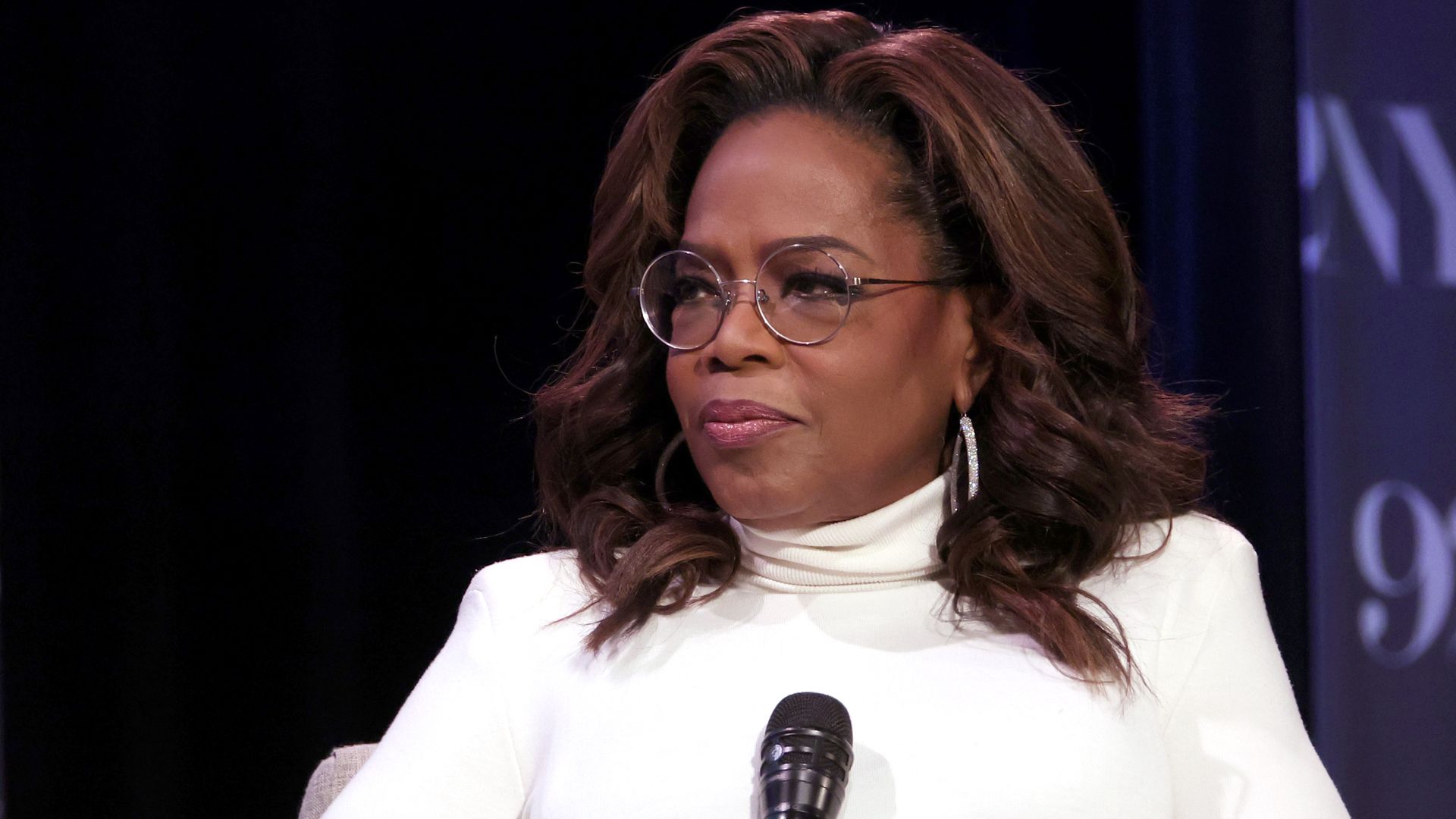 Oprah Winfrey takes part in an In Conversation on hers and Dr. Ania M. Jastreboff's book Enough at 92Y on January 13, 2026 in New York City