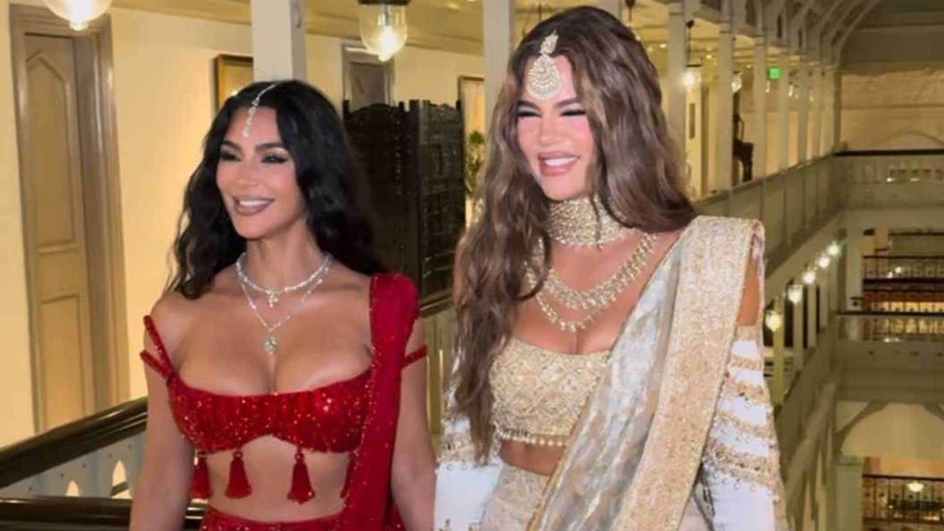 Kim y Klhoé Kardashian en Mumbai