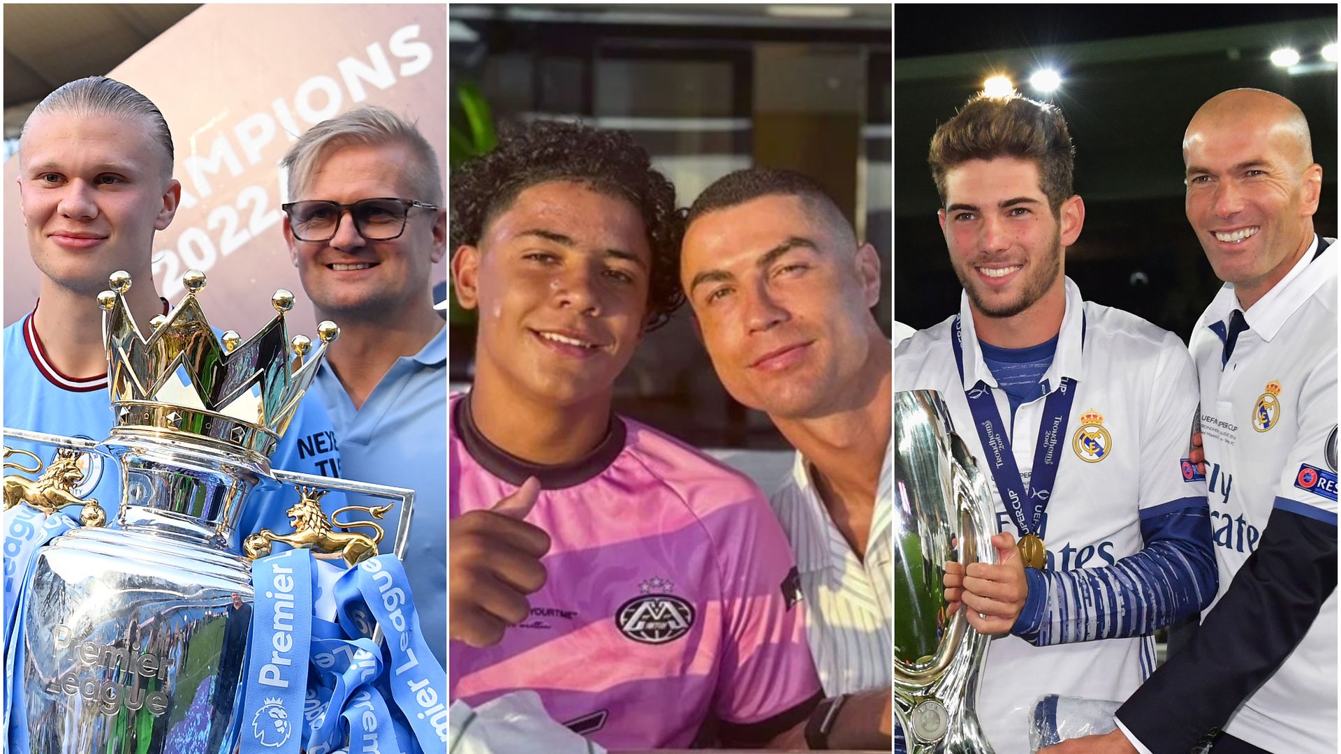 Erling Haaland, Cristiano Ronaldo Jr, Luca Zidane y más futbolistas que siguen los pasos de sus famosos padres.