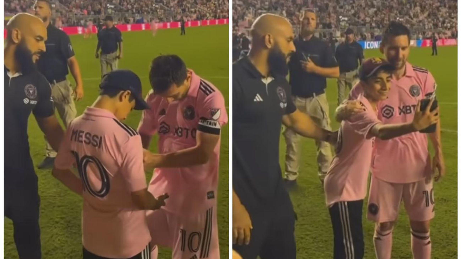 El gran gesto de Messi con un fan interceptado por su guardaespaldas