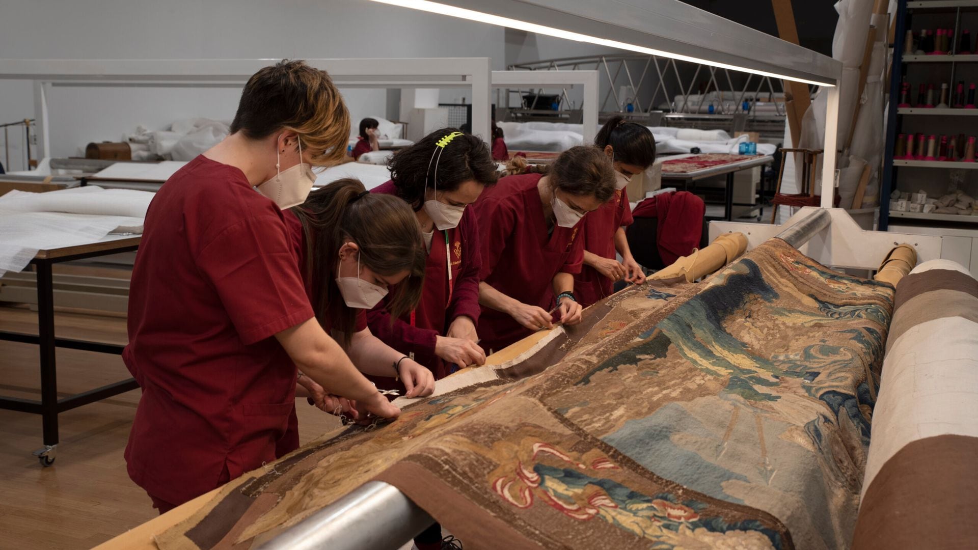 Área de restauración textil Real Fábrica de Tapices de Madrid