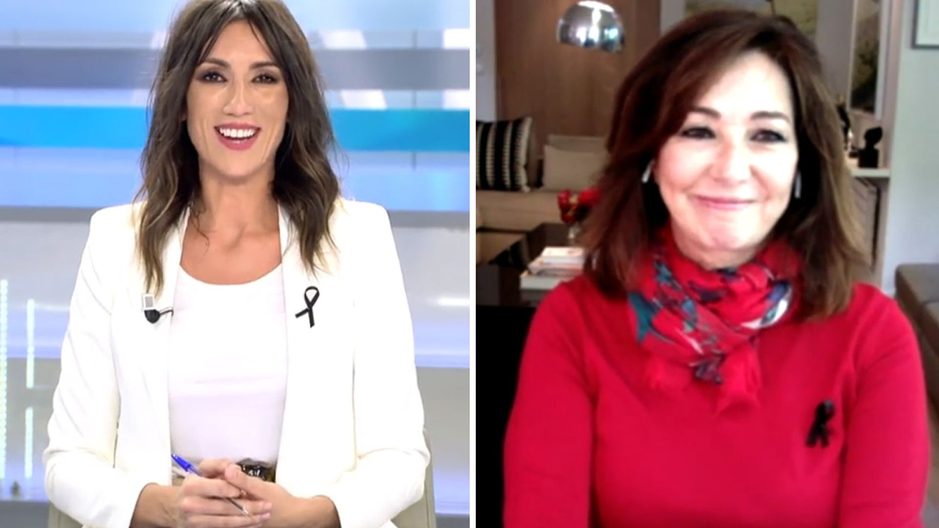 Ana Rosa Quintana conecta en directo con su programa desde el salón de su casa y con un acompañante inesperado