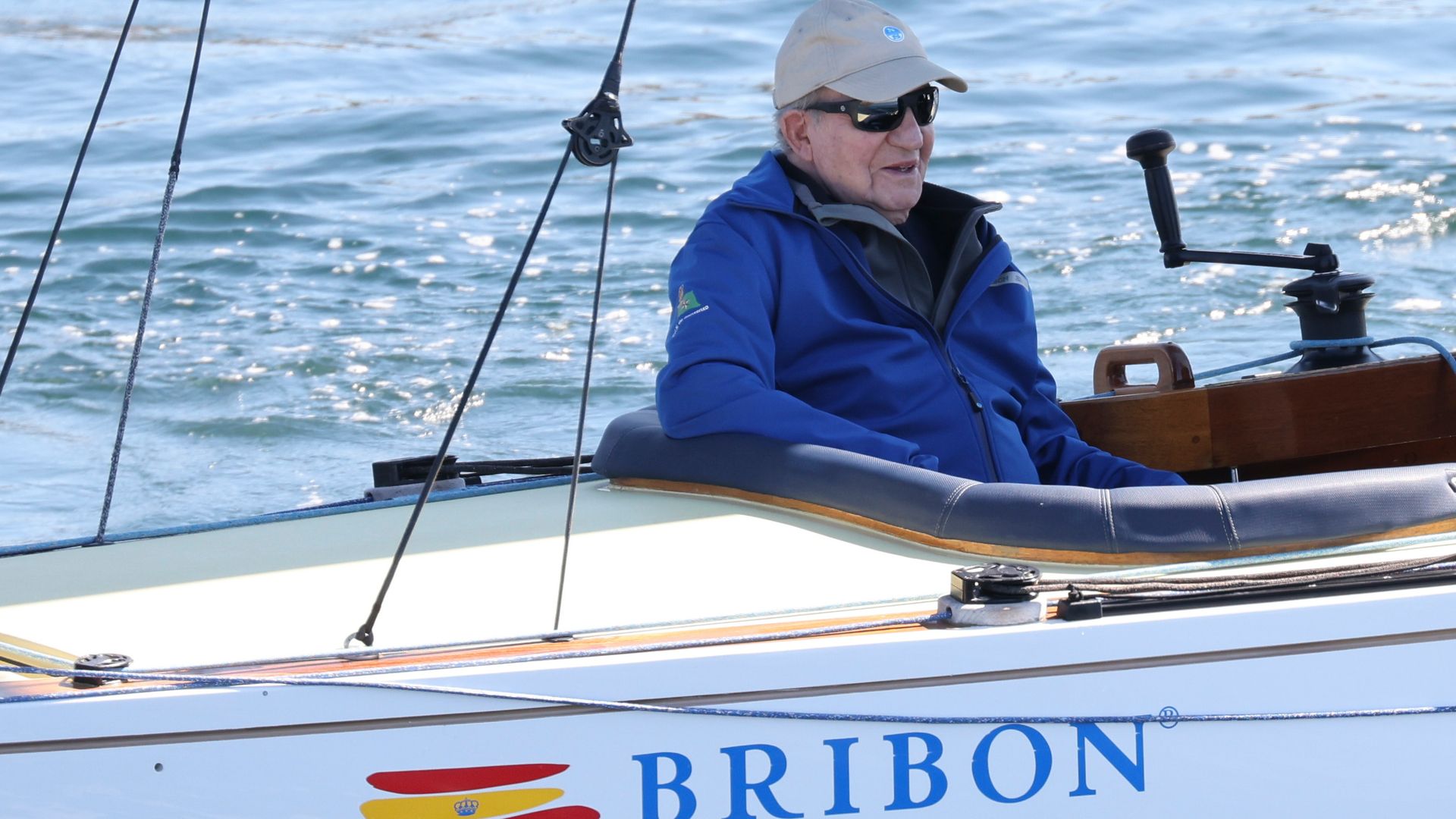 El rey Juan CArlos en las regatas de Sanxenxo en abril de 2025
