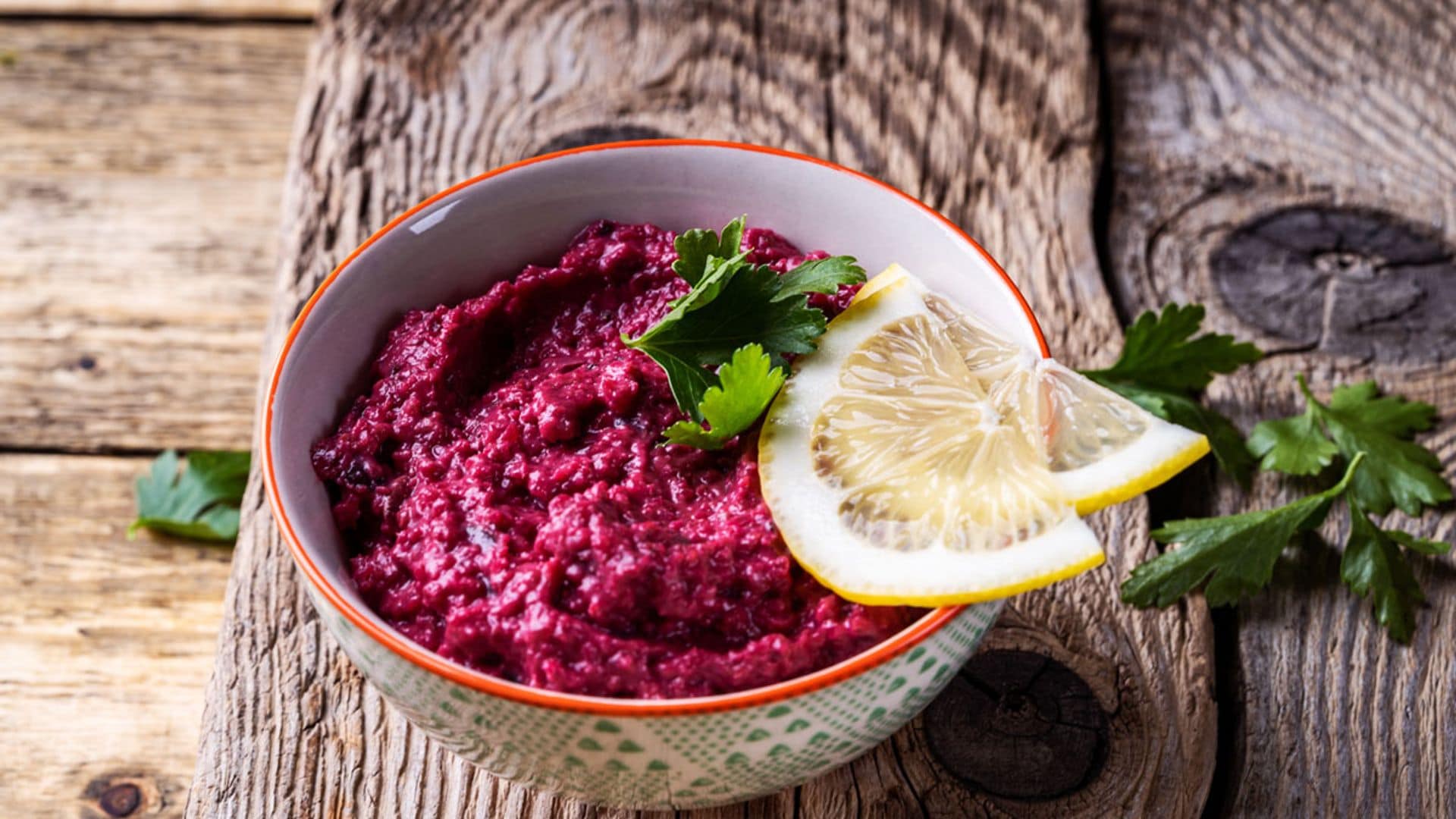 Hummus de remolacha y rábano
