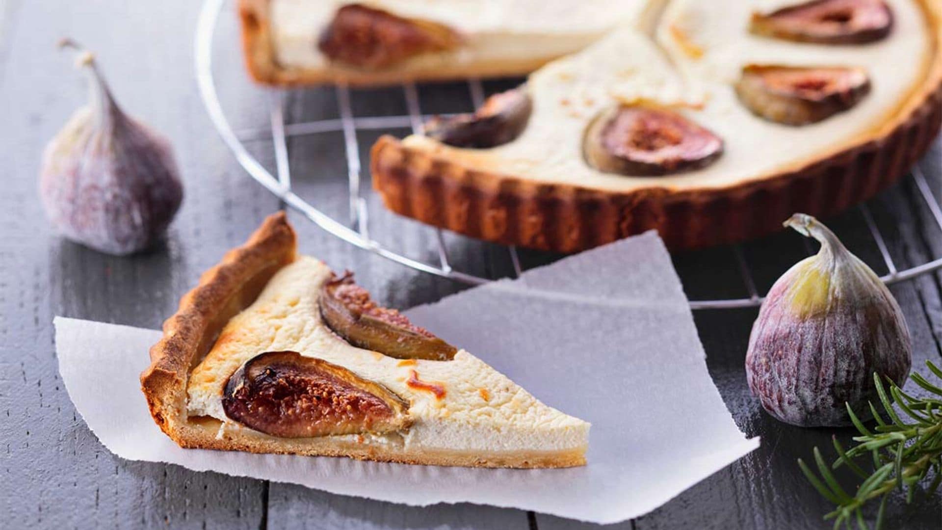 Tarta de queso de cabra con higos