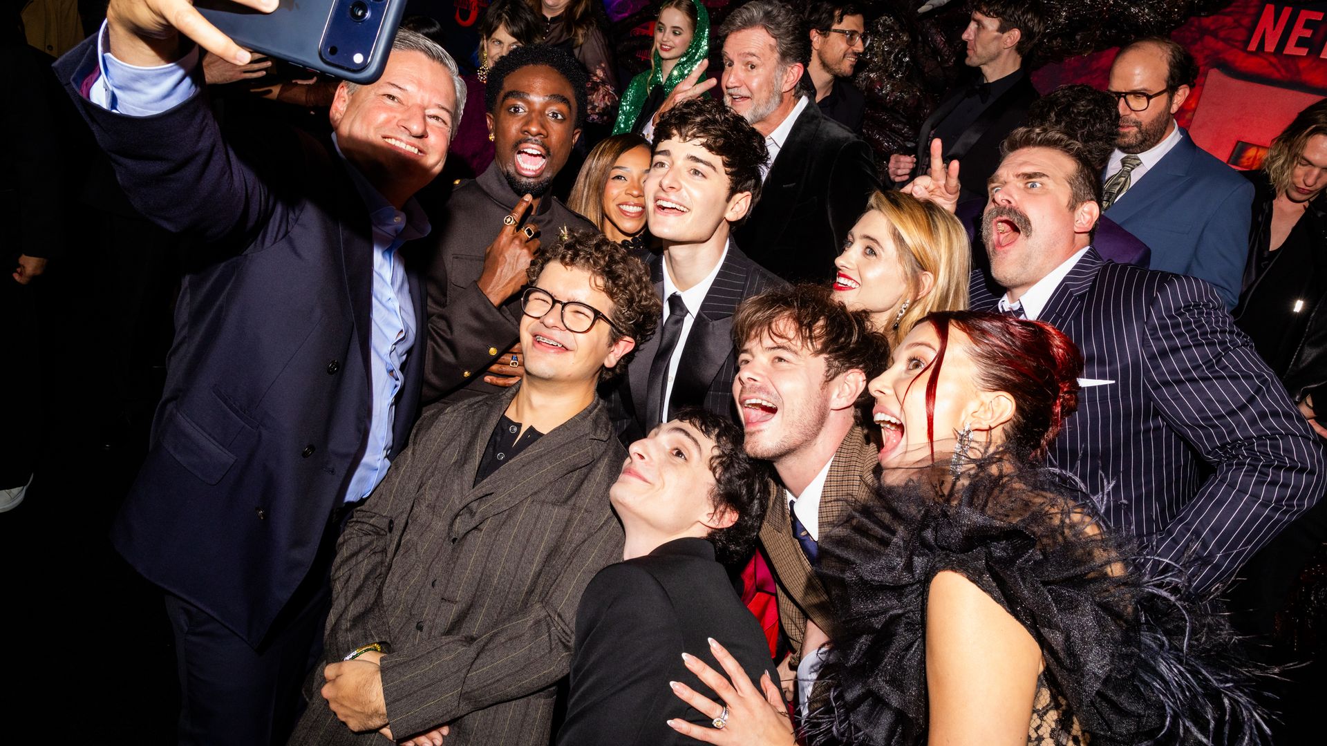 El elenco de Stranger Things en la premiere de California.