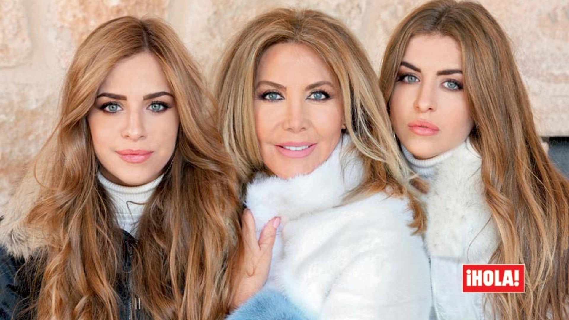 En ¡HOLA!, Norma Duval posa junto a sus sobrinas, Paula y Andrea, dos bellezas de diecinueve años