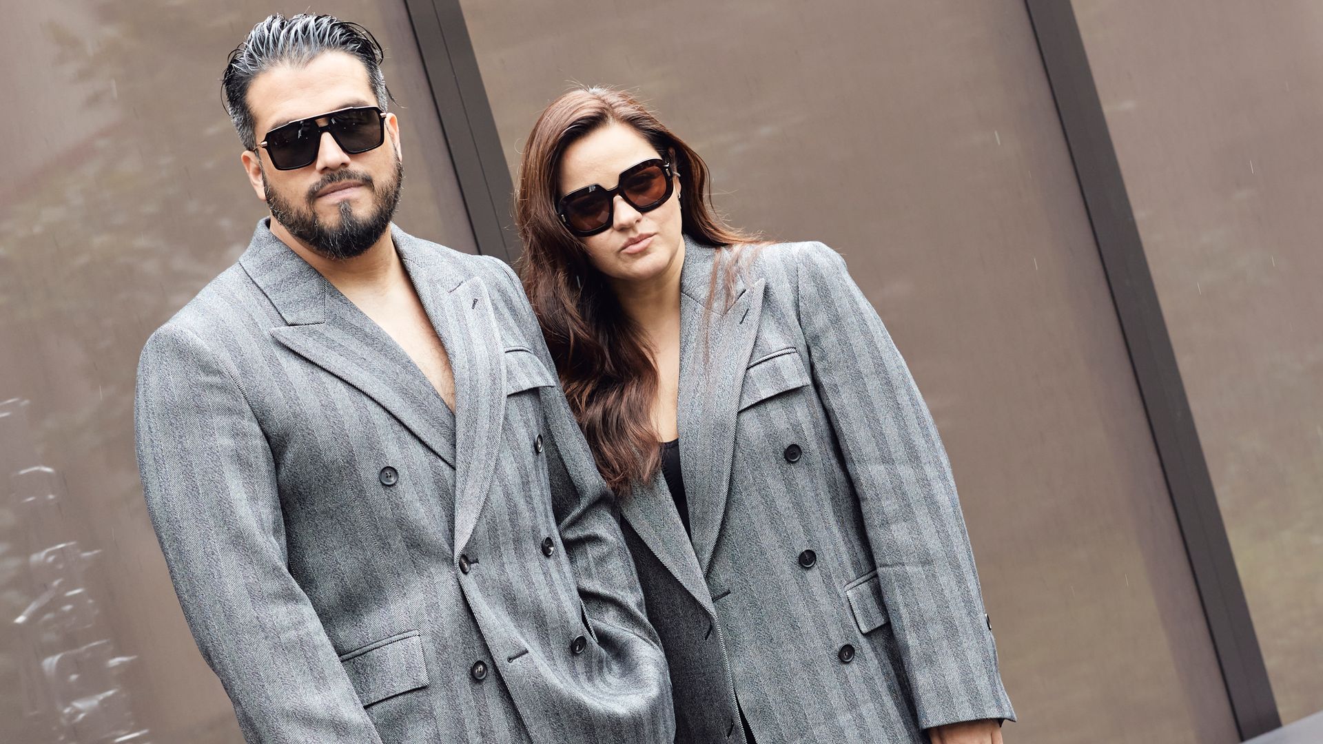 Maite Perroni y Andrés Tovar en el defile de Ferragamo en Milán