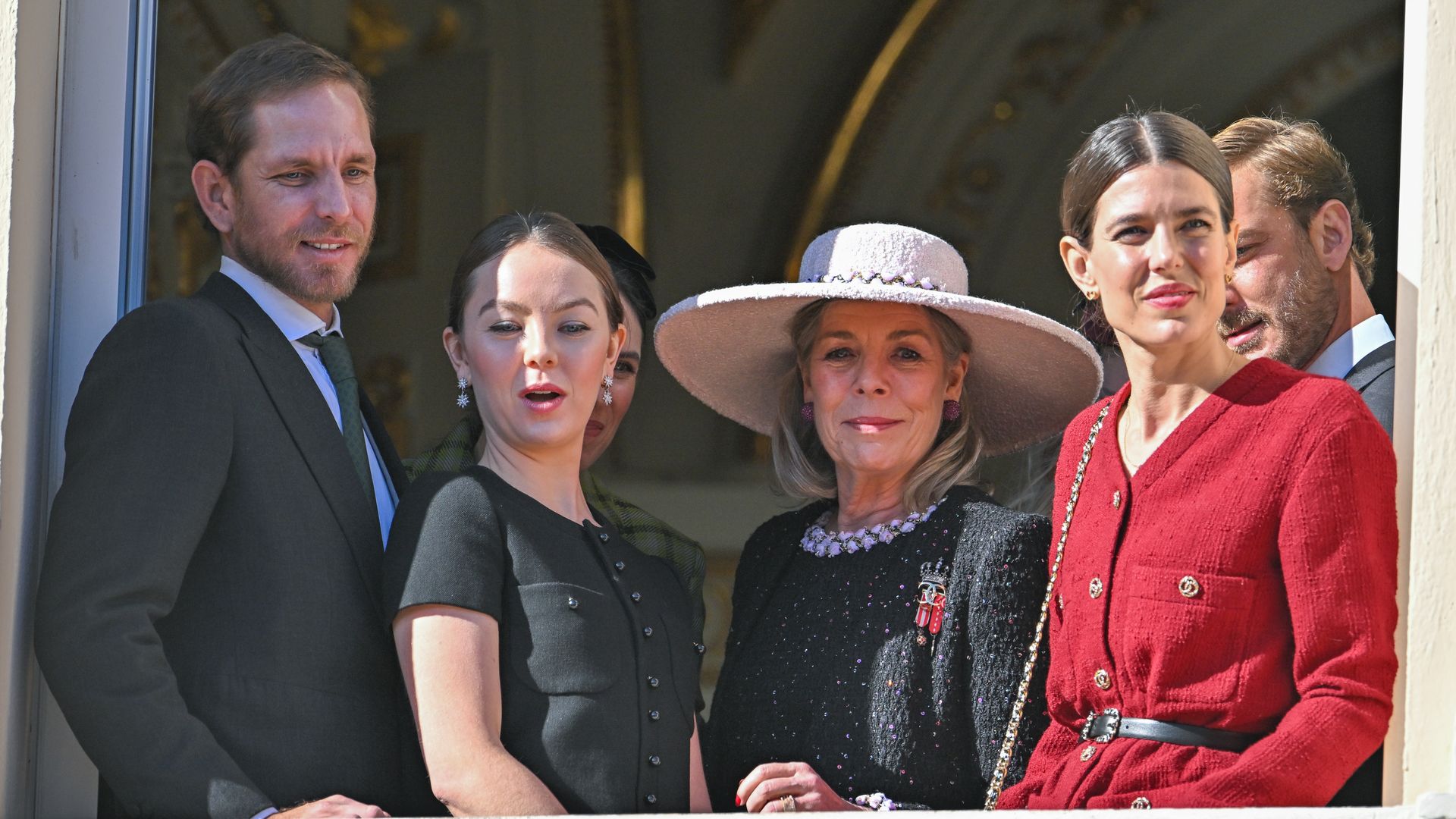 Carolina de Mónaco, entre sus cuatro hijos: Andrea Casiraghi, Alejandra de Hanover, Carlota Casiraghi y Pierre Casiraghi, en una imagen de archivo