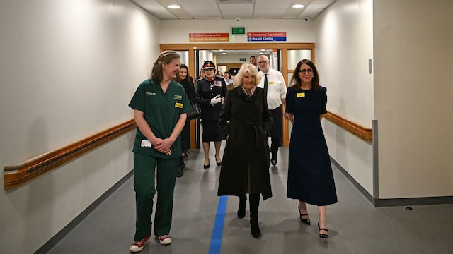 La reina Camilla en el Great Western Hospital 