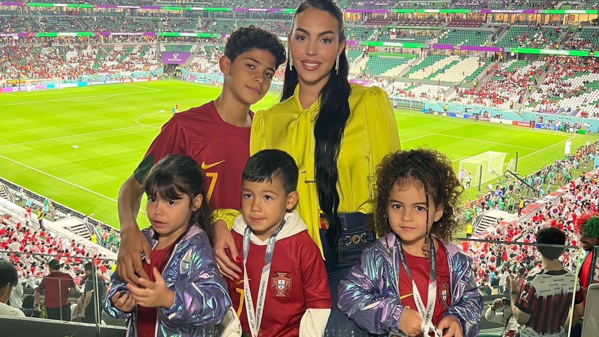 Georgina Rodríguez y sus hijos, el apoyo de Cristiano Ronaldo tras la derrota ante Corea del Sur