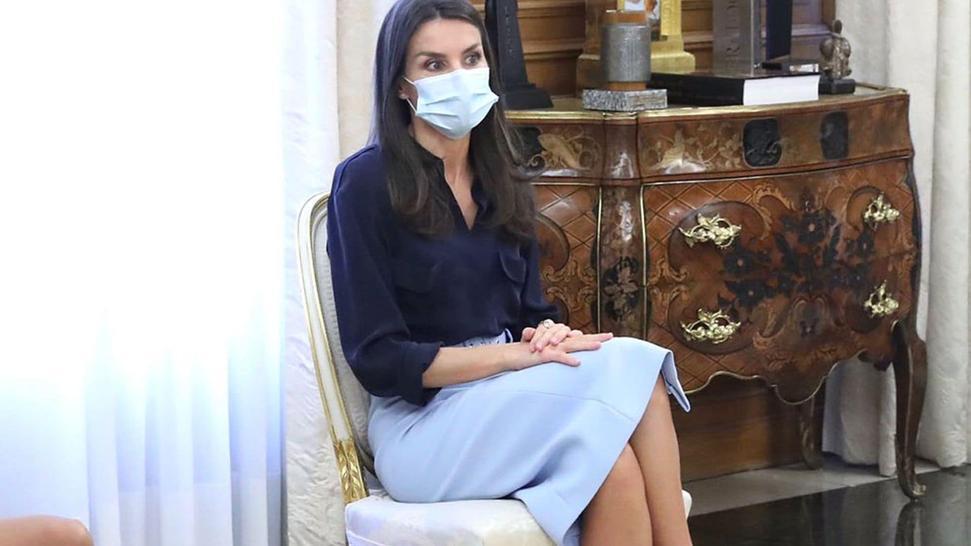 Doña Letizia recicla la falda 'mágica' que conquistó a la realeza europea