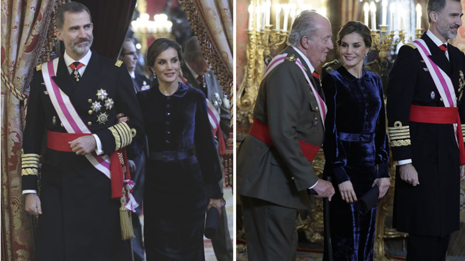 Los reyes Felipe y Letizia presiden por primera vez la Pascua Militar junto  a los reyes Juan Carlos y Sofía