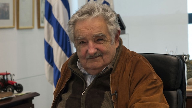 El entonces presidente de Uruguay José Mujica en un encuentro con la prensa en Montevideo en agosto de 2013.
