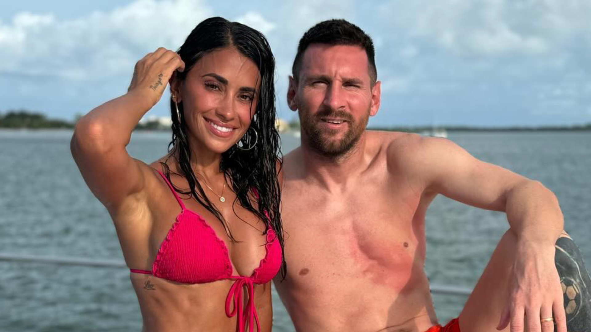 Antonela Roccuzzo y Lionel Messi en Miami