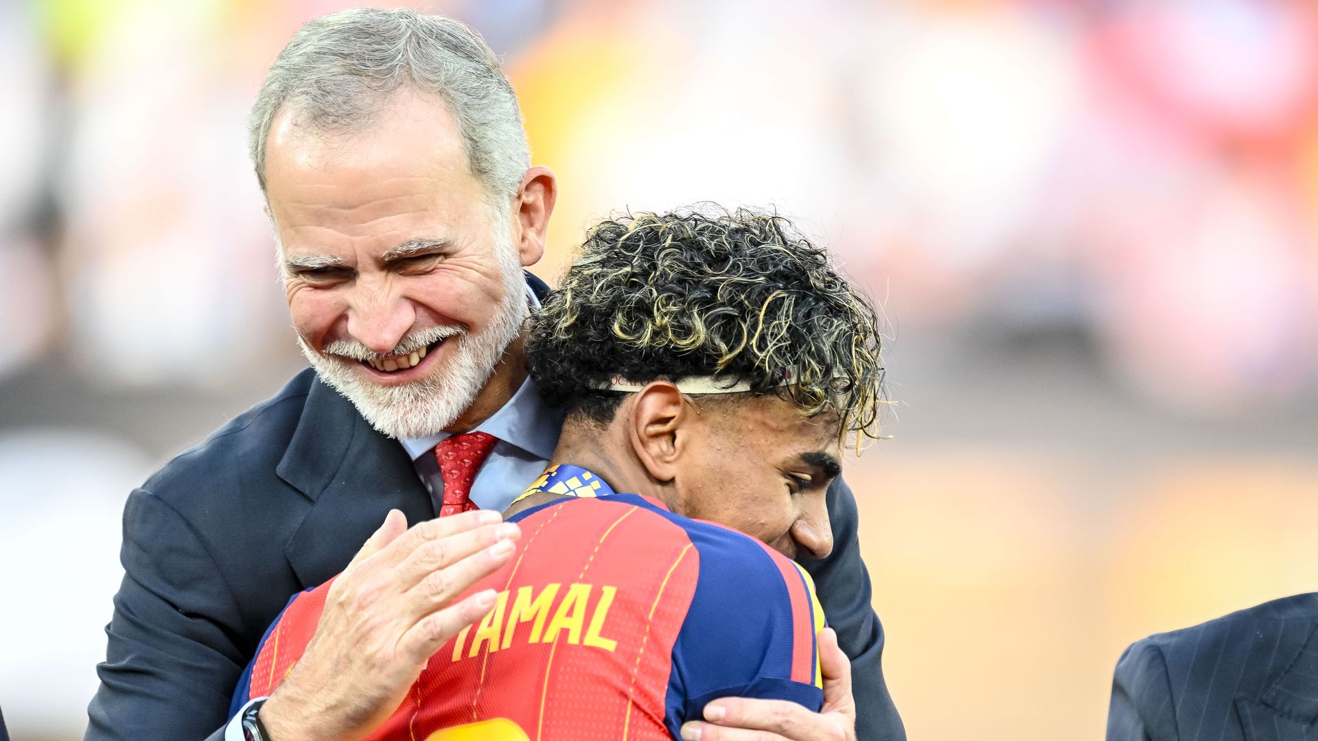El rey Felipe VI con Lamine Yamal el pasado 19 de julio de 2026 tras vencer a Argentina en la Copa del Mundo