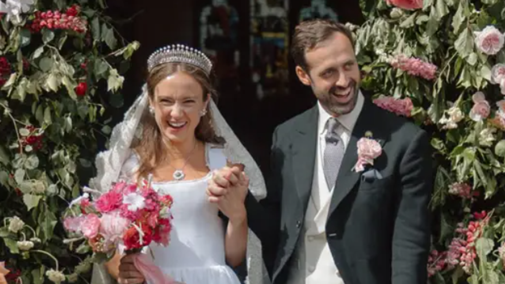 Lady Marina Windsor y Nico Macauley, tras convertirse en marido y mujer