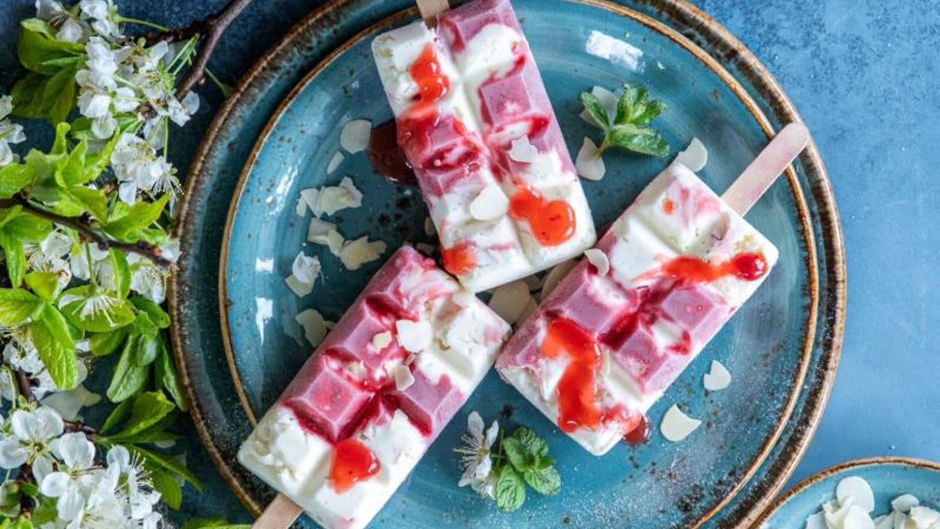 Helado de mascarpone y fresa