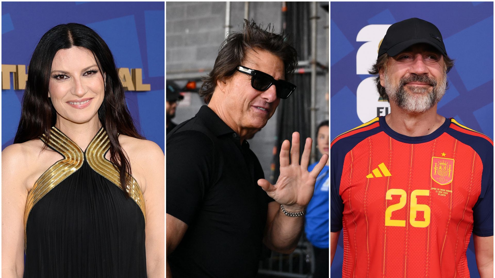 Laura Pausini, Tom Cruise, Javier Bardem y más famosos en la final del Mundial 2026.