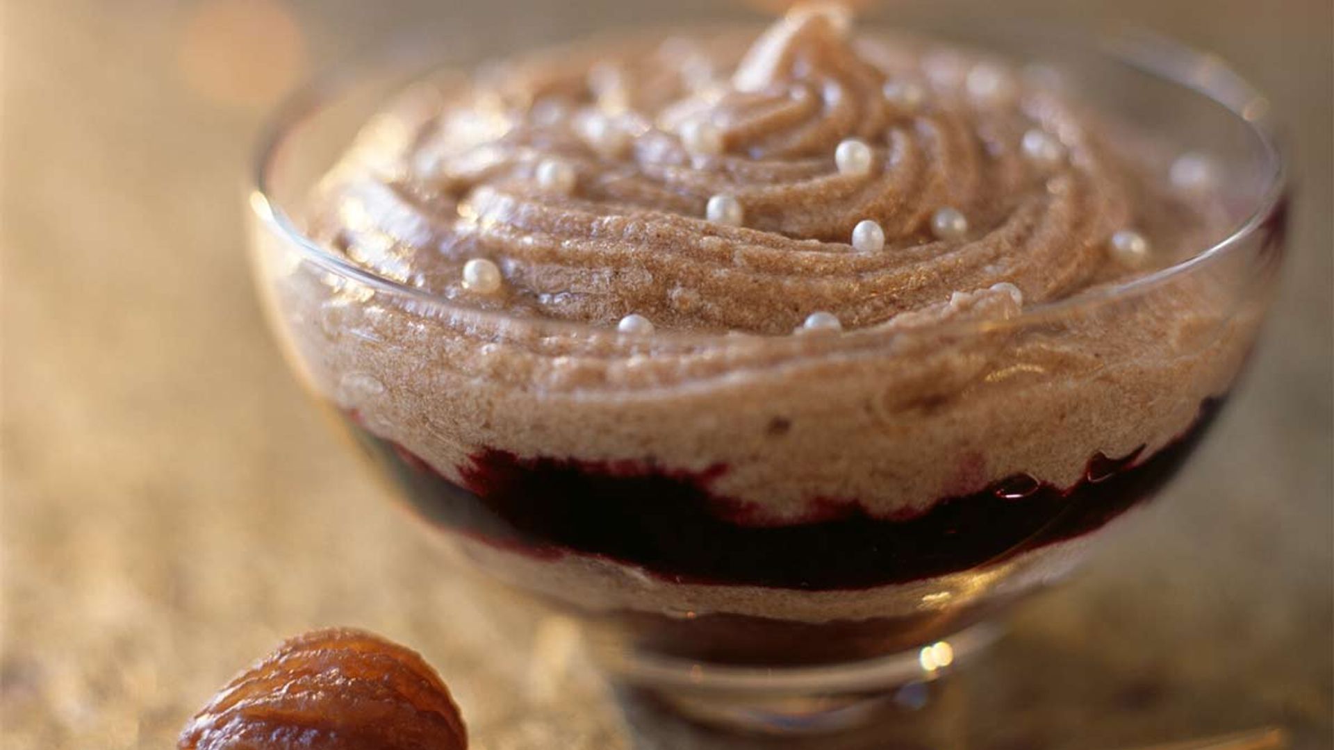 Mousse de castañas y chocolate