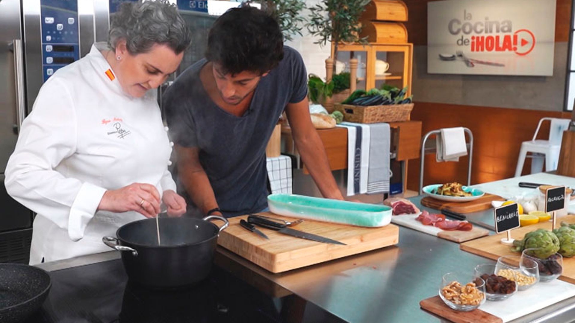 cocina hola tv jorge brazalez pepa munoz alcachofas jamon receta