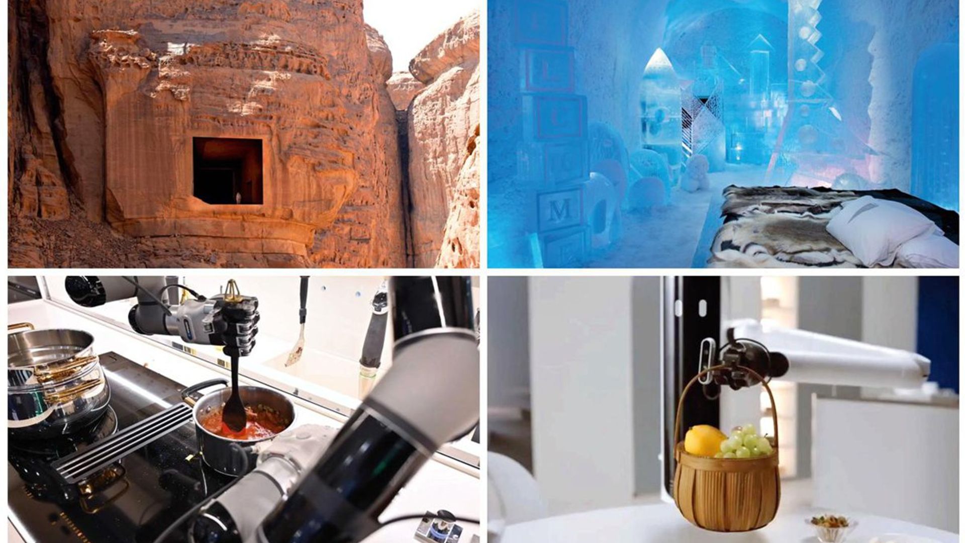 Desde un resort excavado en una montaña en el desierto a un hotel de obras de arte de hielo