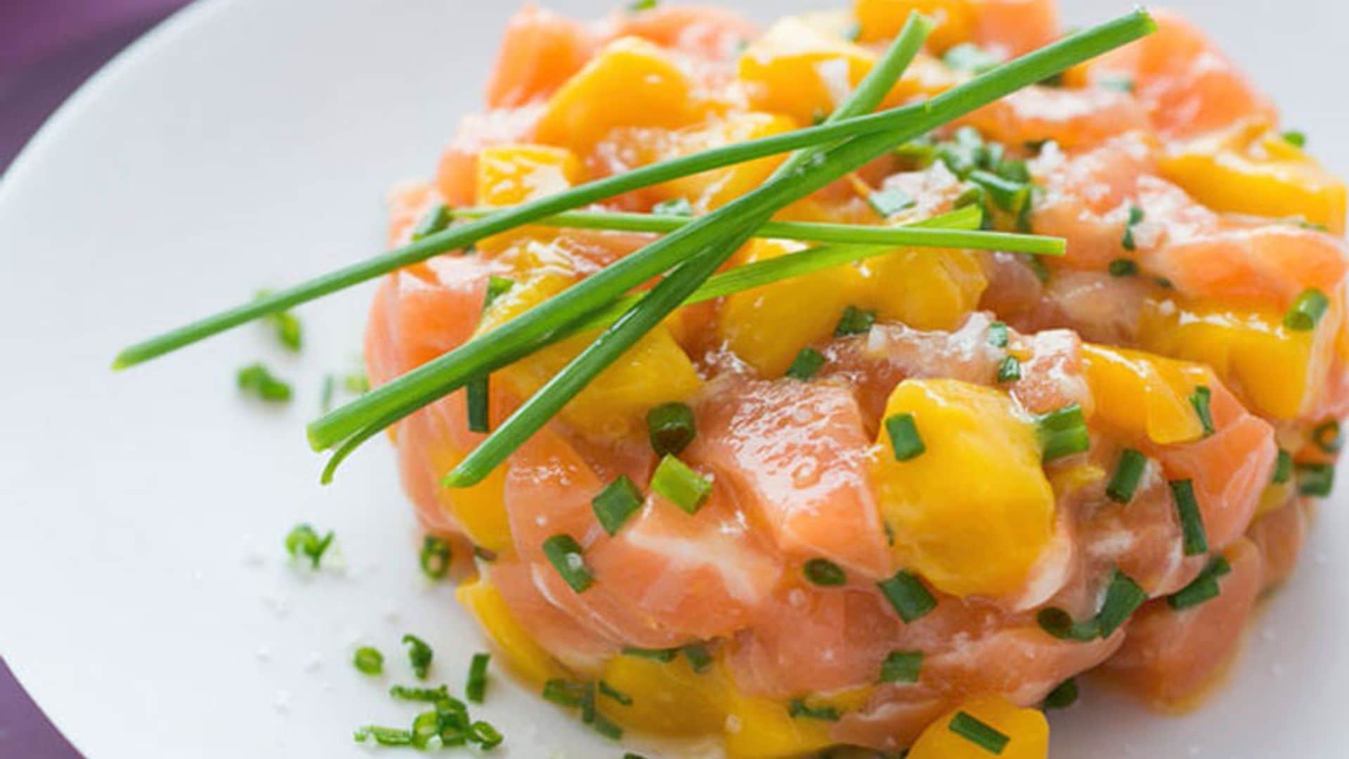 Tartar de salmón marinado y mango