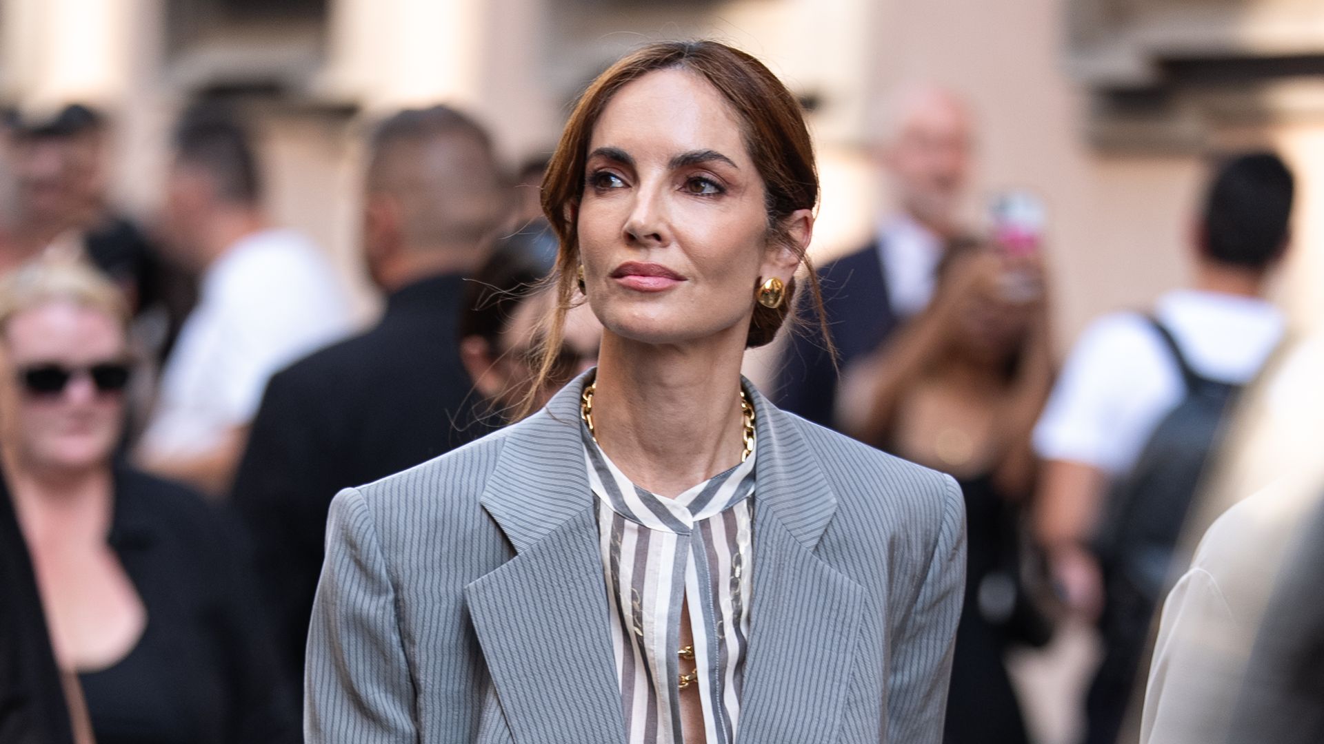 Eugenia Silva en el desfile de Armani en Milán