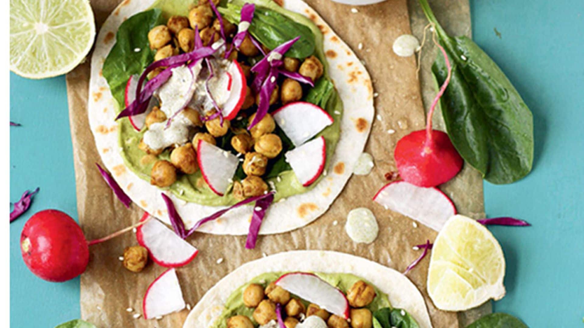 Tacos vegetarianos de garbanzos