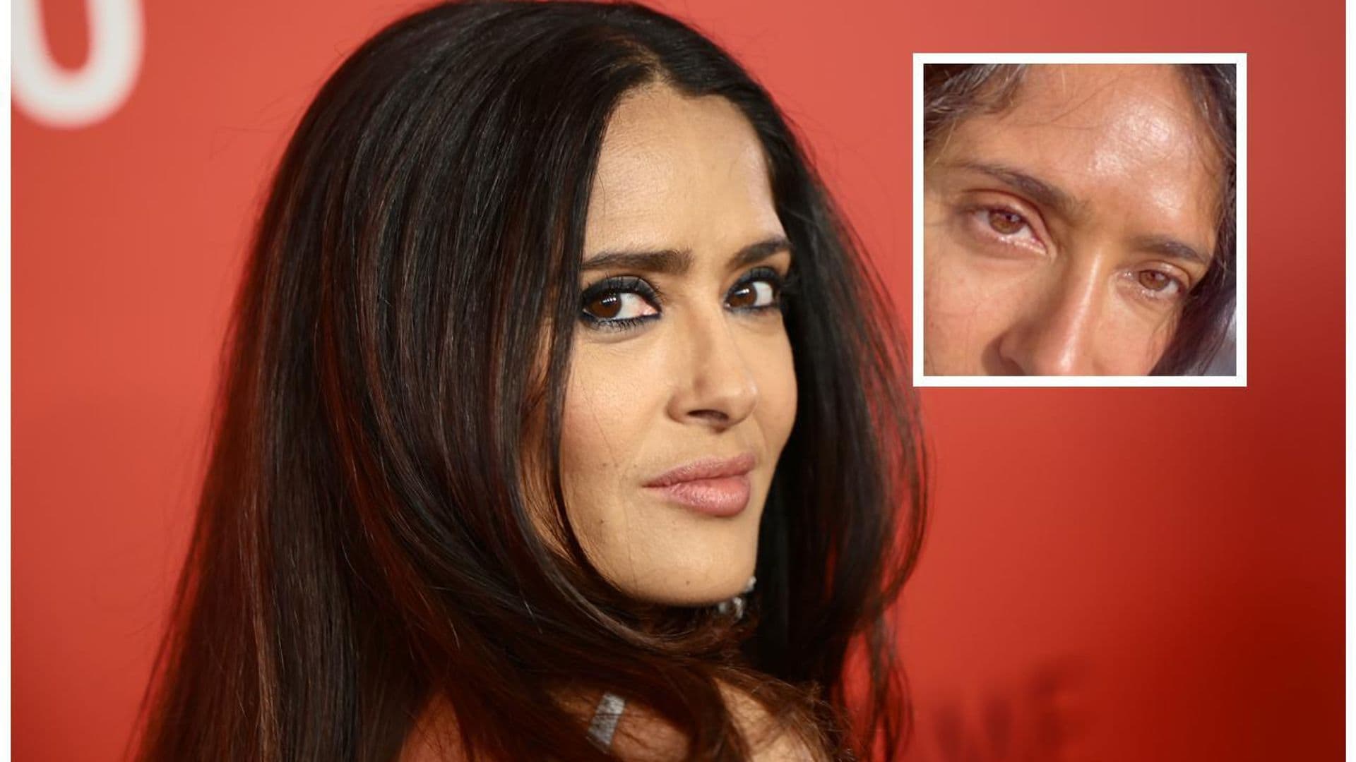 Con su foto más natural, Salma Hayek muestra sus arrugas y sus canas