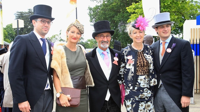 Eddie Jordan con su mujer, Marie, y sus hijos