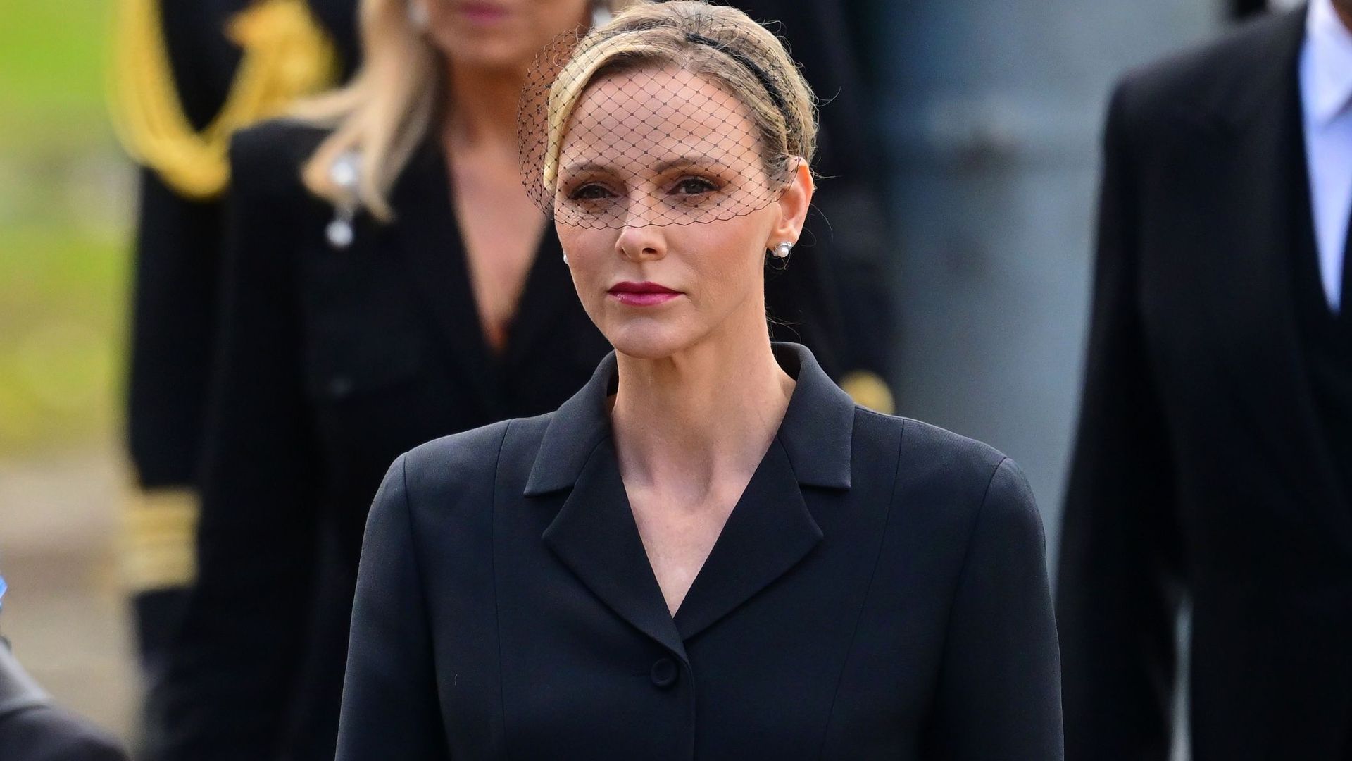 Charlene de Mónaco en el funeral de Harald de Noruega